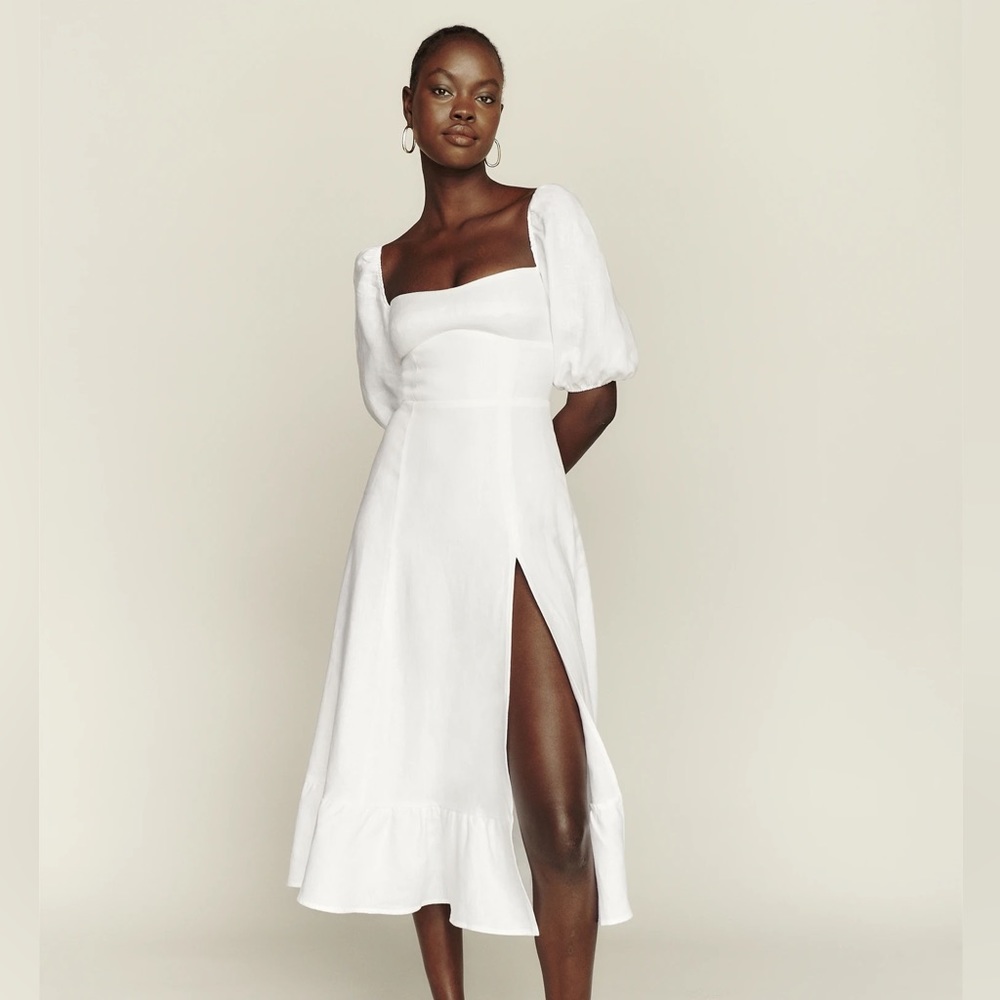 Reformation Belgium White Linen Dress